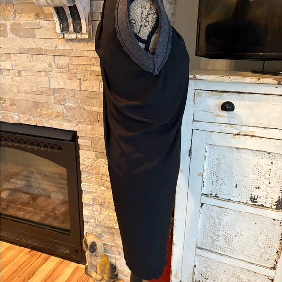 Bottega Veneta black sleeveless dress wool “shoulder pads” lined sheer bodysuit - Picture 7 of 16